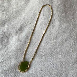 Gold and emerald green gem necklace